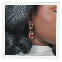 The Crimson Frame Drop Earrings