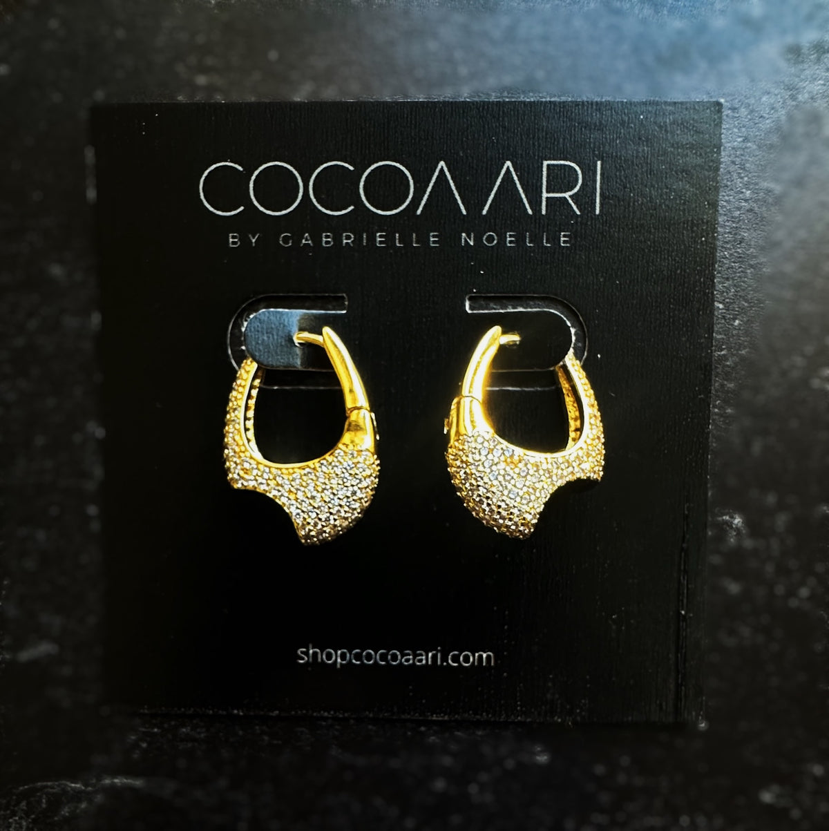 Facet Pavé Huggies — Gold