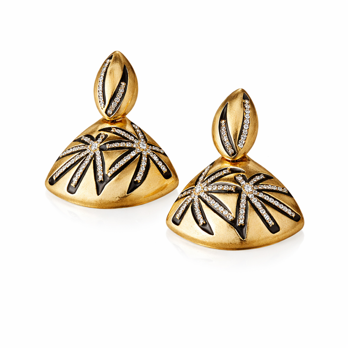 Palm Noir Statement Earrings