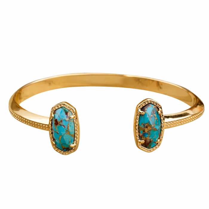 Gold bracelet with turquoise stones