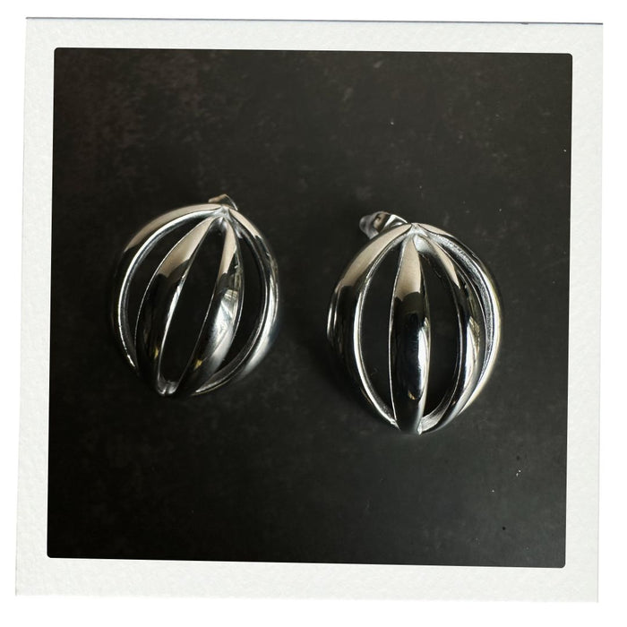The Orbit Sculpt Studs - Silver