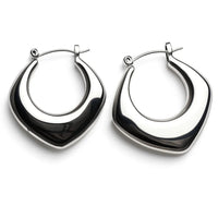 Polished silver-tone geometric hoop earrings, modern demi-fine jewelry by COCOA ARI