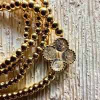 The Clover Stack - 3-Piece Gold Bead Bracelet Set - COCOA ARI