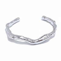 Silver melted bracelet cuff