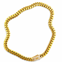 COCOA ARI Miami Cuban gold chain necklace with pavé clasp