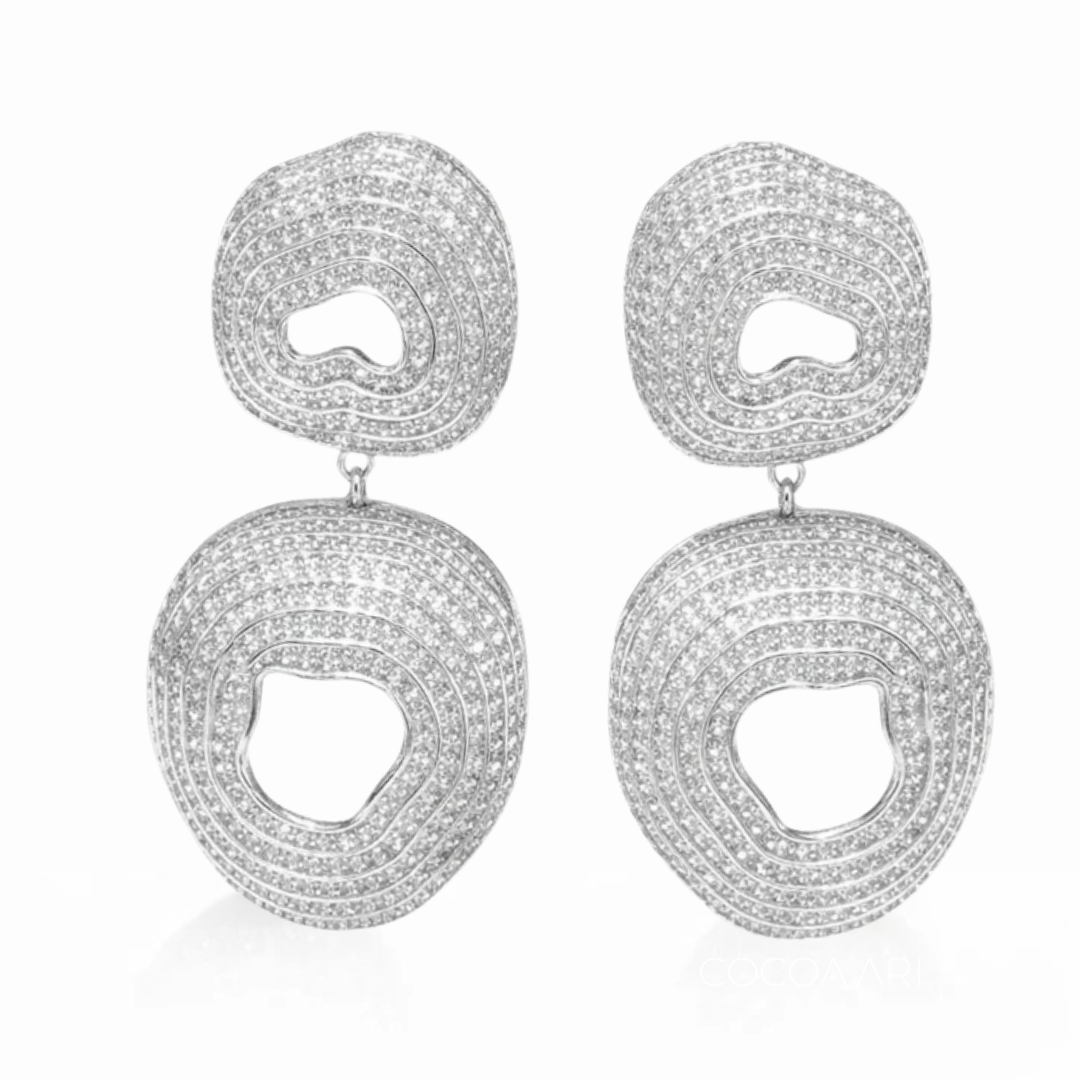 silver pavé earrings