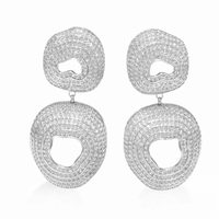 silver pavé earrings