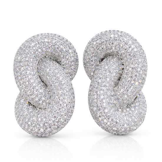 pair of silver knot earrings