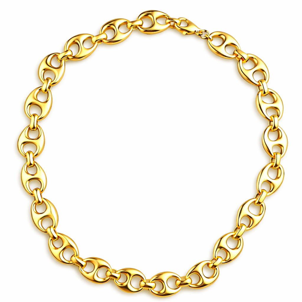 sculptural gold mariner necklace with large links