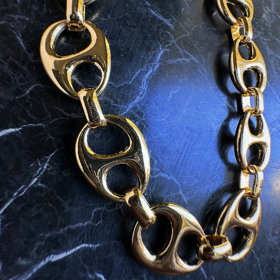 sculptural mariner gold necklace with large links