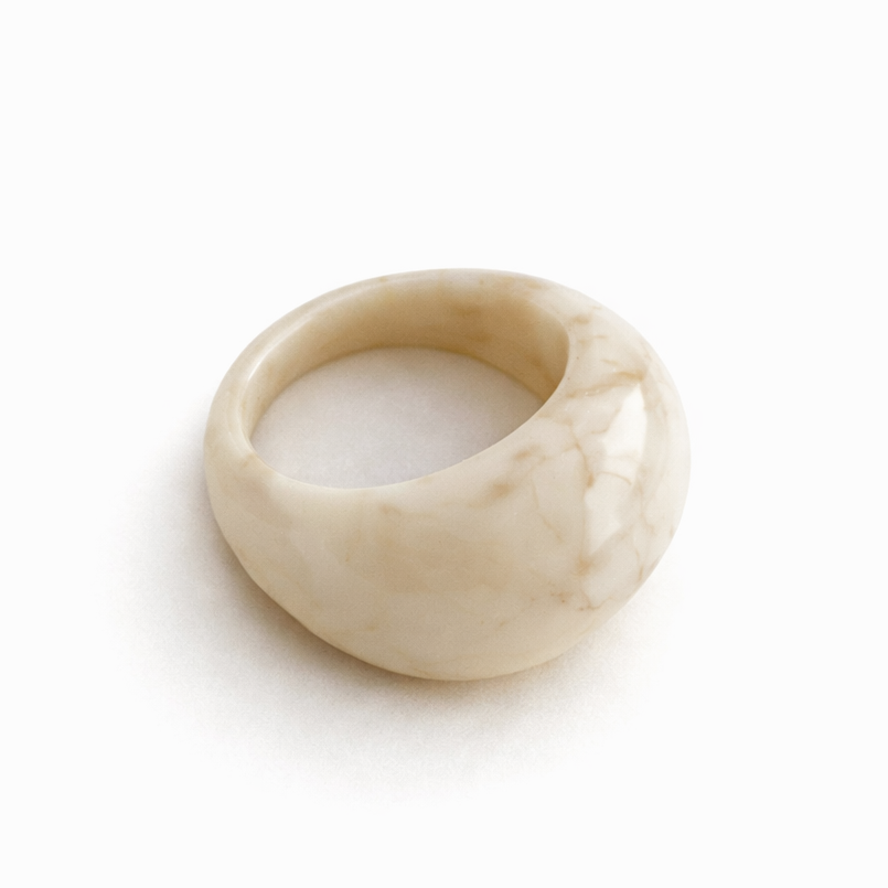 cream acrylic ring